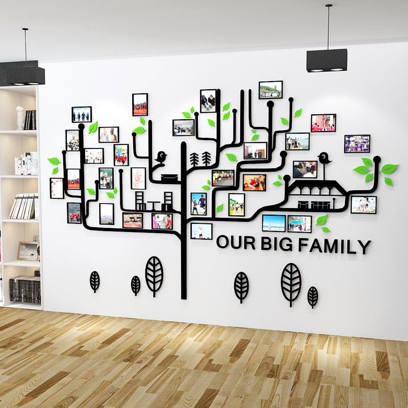 Tranh mica EPeBen dán tường nổi 3d hình Cây khung ảnh Gia Đình Lớn decor trang trí Phòng làm việc, Văn Phòng Công Ty