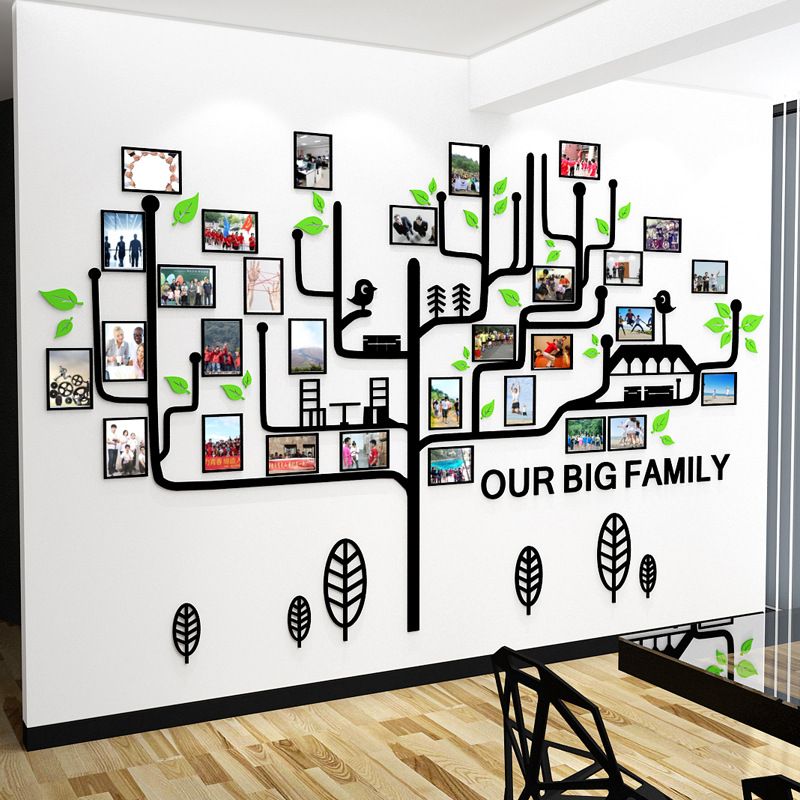Tranh mica EPeBen dán tường nổi 3d hình Cây khung ảnh Gia Đình Lớn decor trang trí Phòng làm việc, Văn Phòng Công Ty