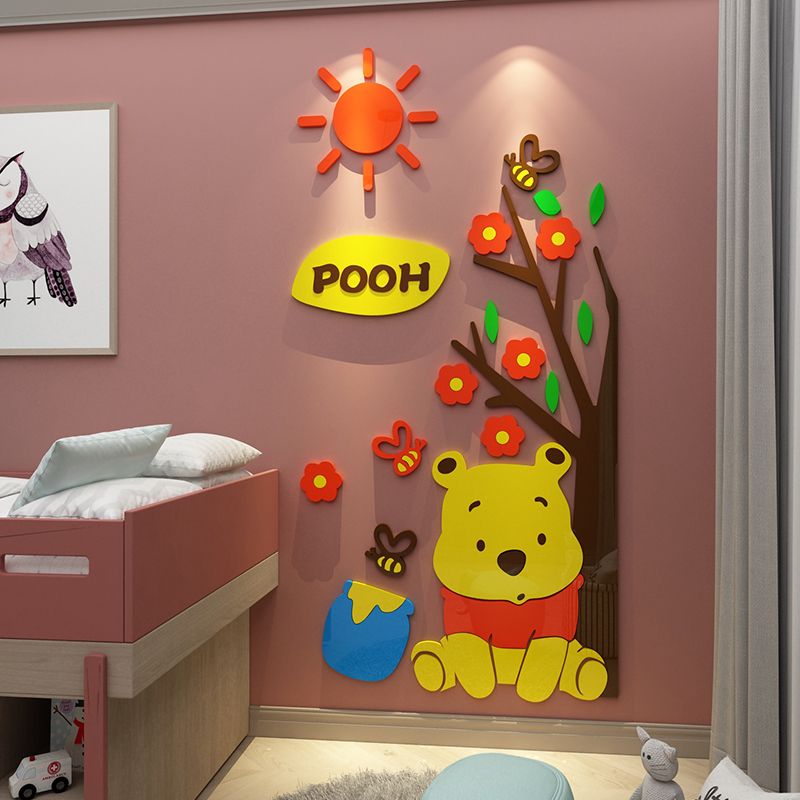 Tranh mica EPeBen dán tường nổi 3d Chú Gấu Pooh trang trí Phòng cho bé, Phòng ngủ