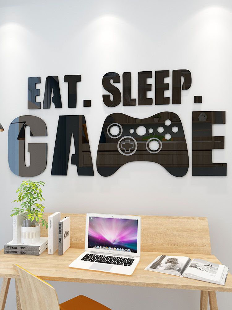 Tranh mica dán tường Nhân Vật Trong Game Tay Cầm trang trí Phòng Chơi Game, Quán Net
