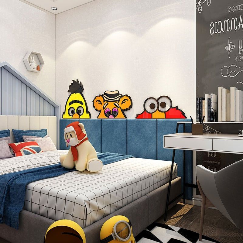 Tranh mica EPeBen dán tường nổi 3d hình Sesame Street decor trang trí Phòng ngủ cho bé, Lớp Học Mẫu giáo, Khu Vui Chơi