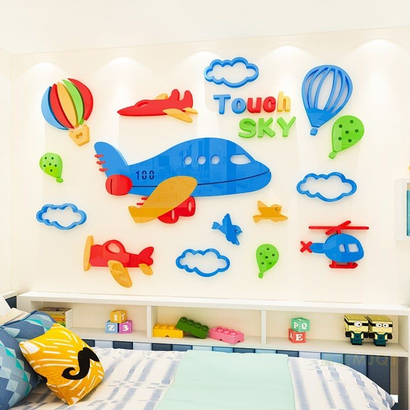 Tranh mica EPeBen dán tường nổi 3d Khám phá bầu trời trang trí Phòng cho bé, Phòng ngủ