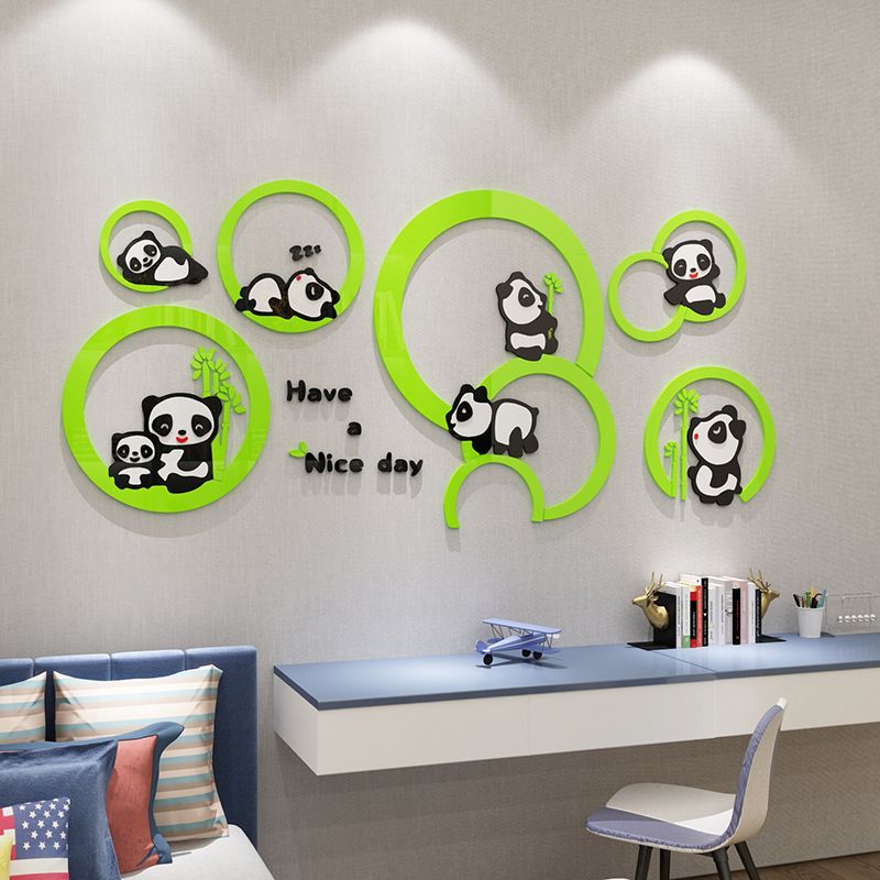 Tranh mica EPeBen dán tường nổi 3d Thế giới gấu trúc trang trí Phòng cho bé, Phòng ngủ