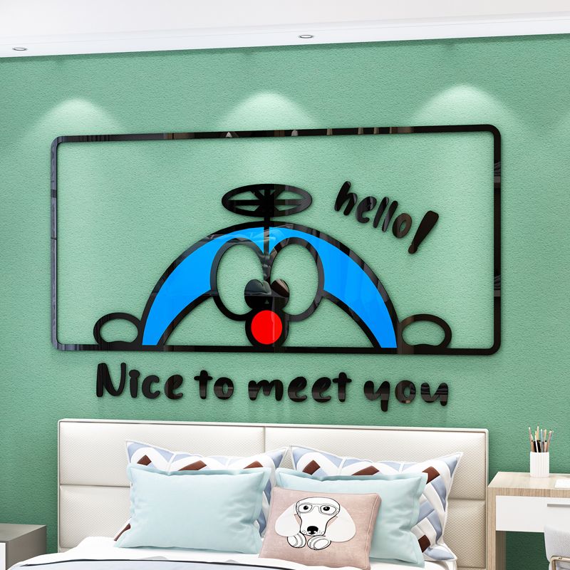 Tranh mica EPeBen dán tường nổi 3d hình Doremon Nice To Meet You decor trang trí Cửa Hàng, Phòng Cho Bé