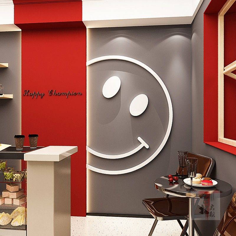 Tranh mica EPeBen dán tường nổi 3d hình Không gian vui vẻ decor trang trí Cửa hàng, Quán Nước, Phòng khách, Phòng ăn