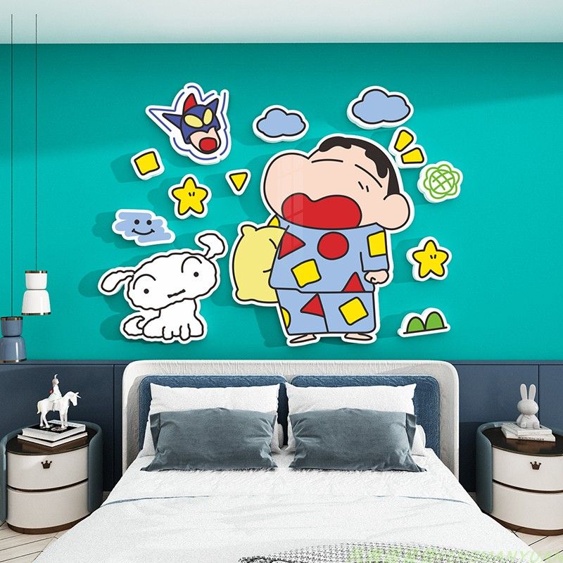 Tranh Fomex EPeBen dán tường nổi 3d Hình Shin và những người bạn decor trang trí Phòng cho bé, Phòng ngủ, Mẫu giáo