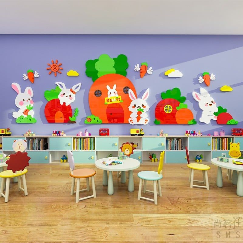 Tranh mica EPeBen dán tường nổi 3d hình Ngôi Nhà Nấm decor trang trí Phòng học, Phòng ngủ, Phòng khách,Mầm non