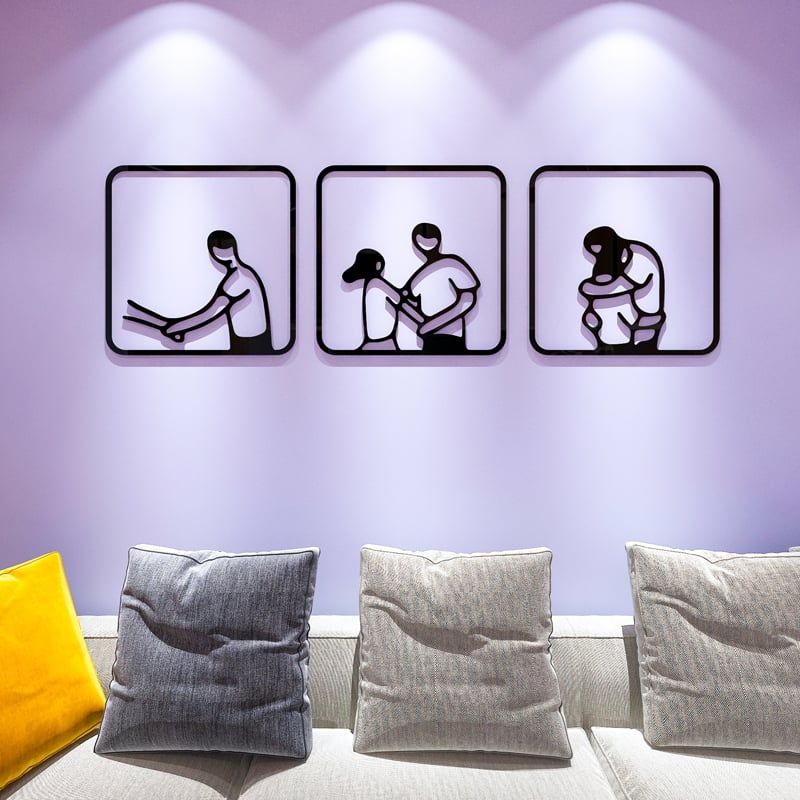 Tranh mica EPeBen dán tường nổi 3d hình Cặp Đôi Ấm Áp decor trang trí Phòng Ngủ, Phòng Cưới