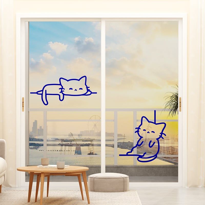 Tranh mica EPeBen dán tường nổi 3d Chú mèo lười trang trí Phòng cho bé, Phòng khách