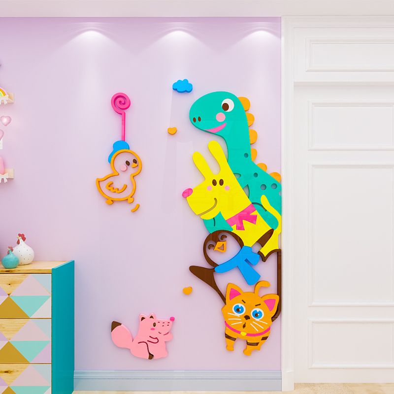 Tranh mica EPeBen dán tường nổi 3d hình Thế giới động vật vui nhộn decor trang trí Phòng cho bé, Phòng ngủ, Mẫu giáo