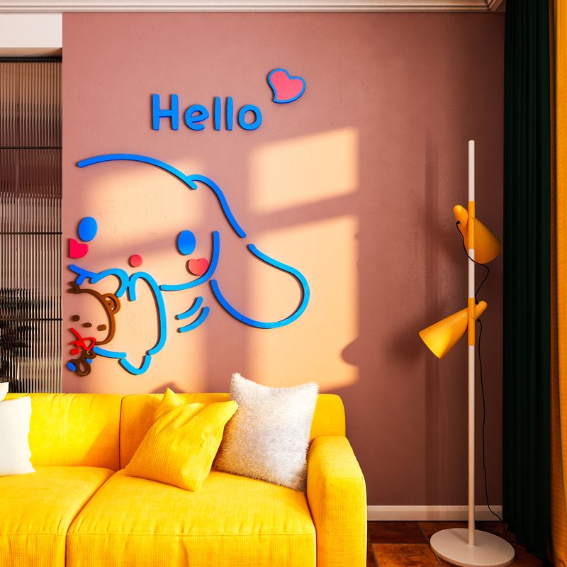 Tranh mica EPeBen dán tường nổi 3d hình Thỏ Dễ Thương decor trang trí Phòng Cho Bé, Phòng Khách