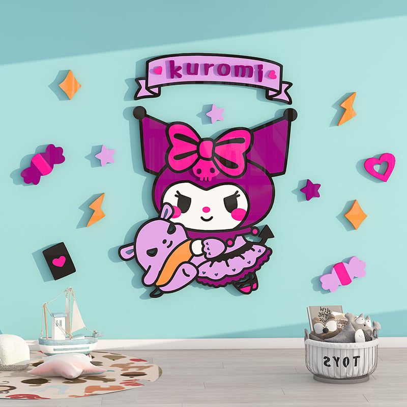 Tranh mica EPeBen dán tường nổi 3d hình dán Kuromi Cinnamoroll decor trang trí Phòng ngủ cho bé, Mẫu giáo, Cửa hàng
