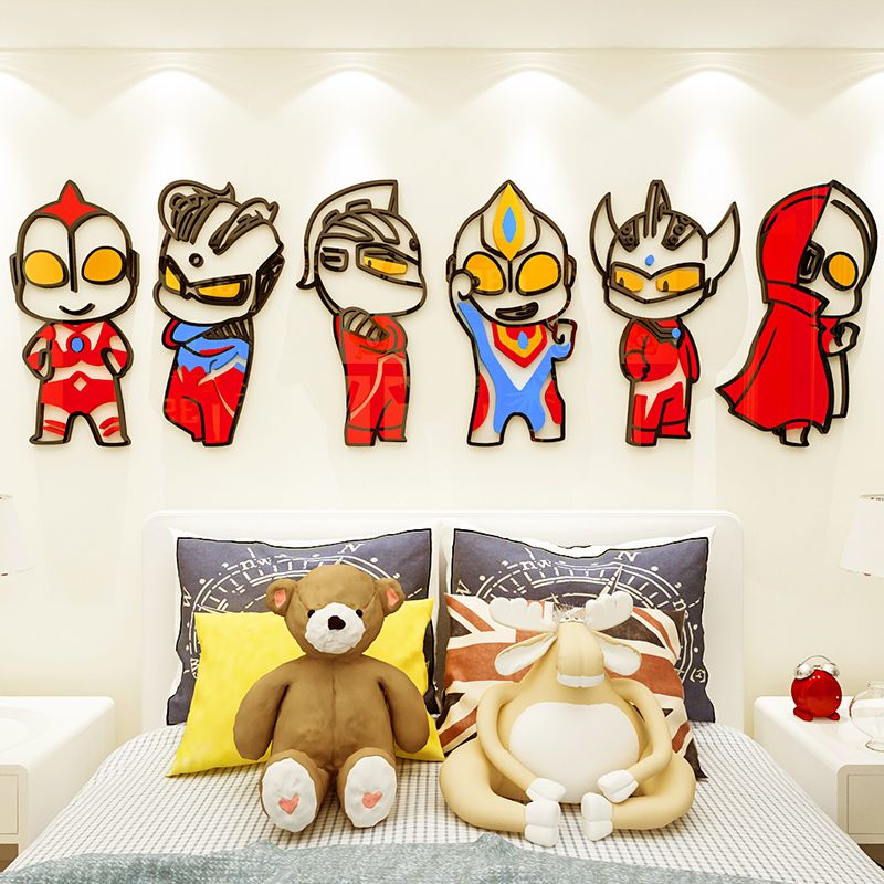 Tranh mica EPeBen dán tường nổi 3d hình Ultra man chibi decor trang trí Phòng cho bé, Phòng ngủ, Phòng khách, Mẫu giáo