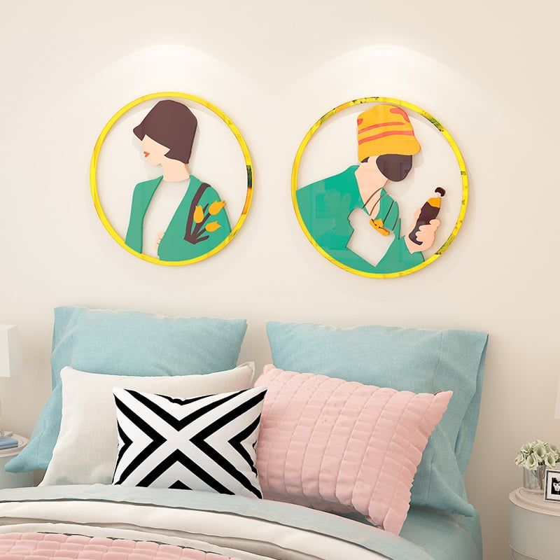 Tranh mica EPeBen dán tường nổi 3d Hình cô gái sành điệu decor trang trí Phòng ngủ, Shop Thời Trang, Quán Trà Sữa