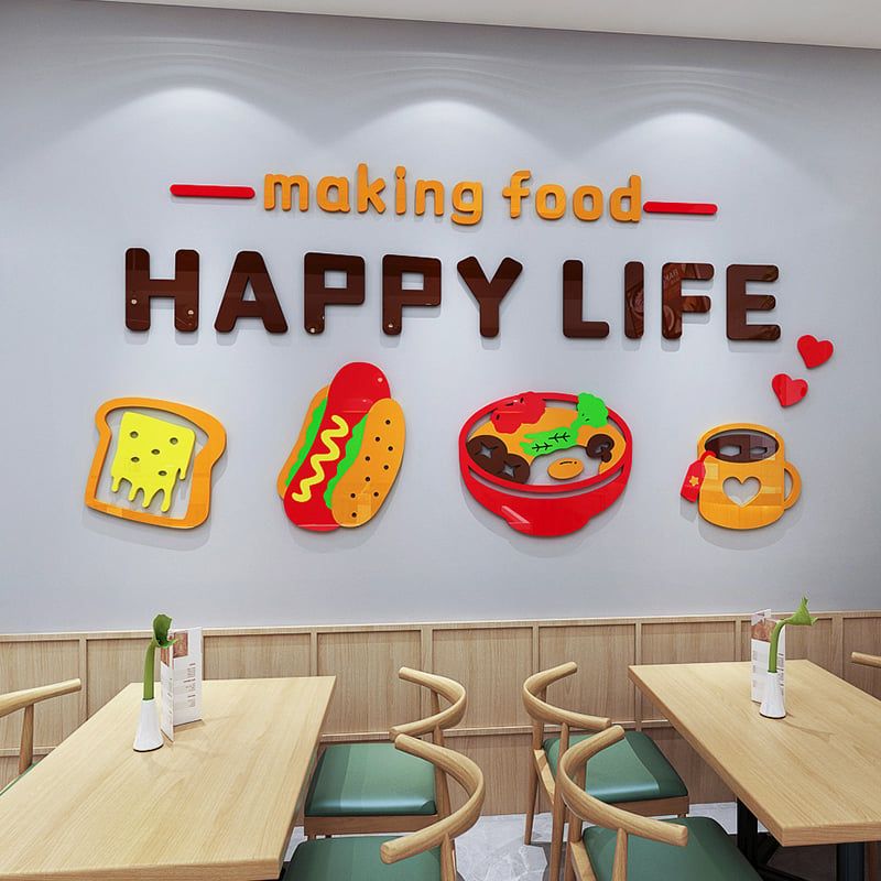 Tranh mica EPeBen dán tường nổi 3d Hình chế biến món ăn decor trang trí Phòng bếp, Phòng ăn, Cửa hàng, Phòng cho bé