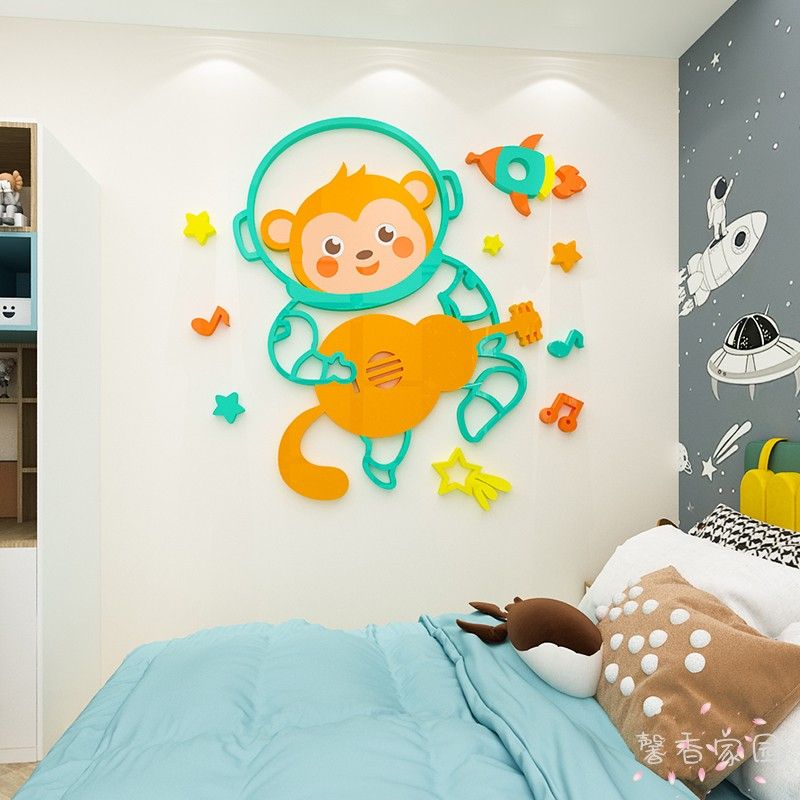Tranh mica EPeBen dán tường nổi 3d hình Động vật phi hành decor trang trí Phòng cho bé, Phòng ngủ, Mẫu giáo