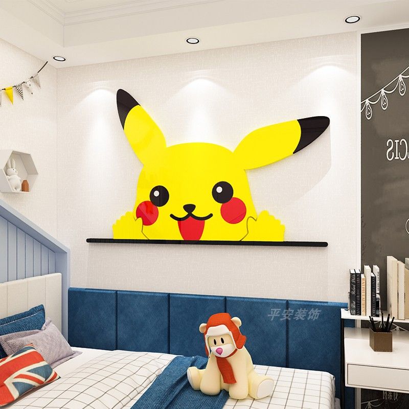 Tranh mica EPeBen dán tường nổi 3d hình dán Micky Mouse, Hello Kitty decor trang trí Phòng ngủ, Phòng học cho bé