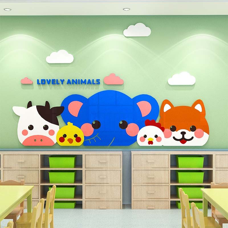 Tranh mica EPeBen dán tường nổi 3d hình Cùng nhau khám phá decor trang trí Phòng ngủ cho bé, Lớp Mẫu giáo, Mầm non