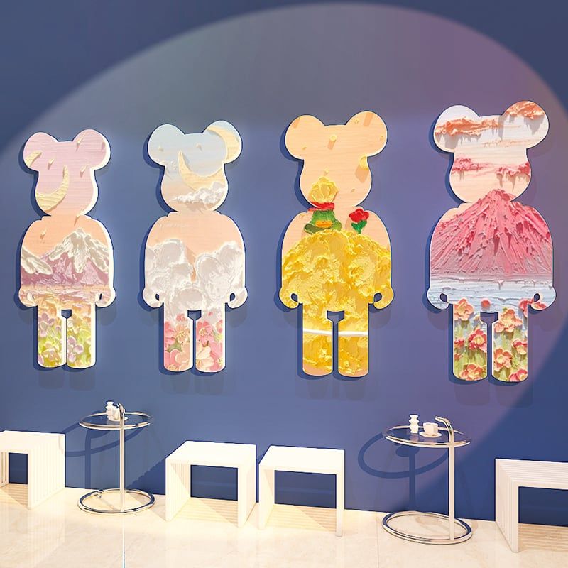 Tranh Fomex EPeBen dán tường nổi 3d Hình KAWS Decor Trang Trí Quán Nước Địa Điểm Kinh Doanh Spa Salon