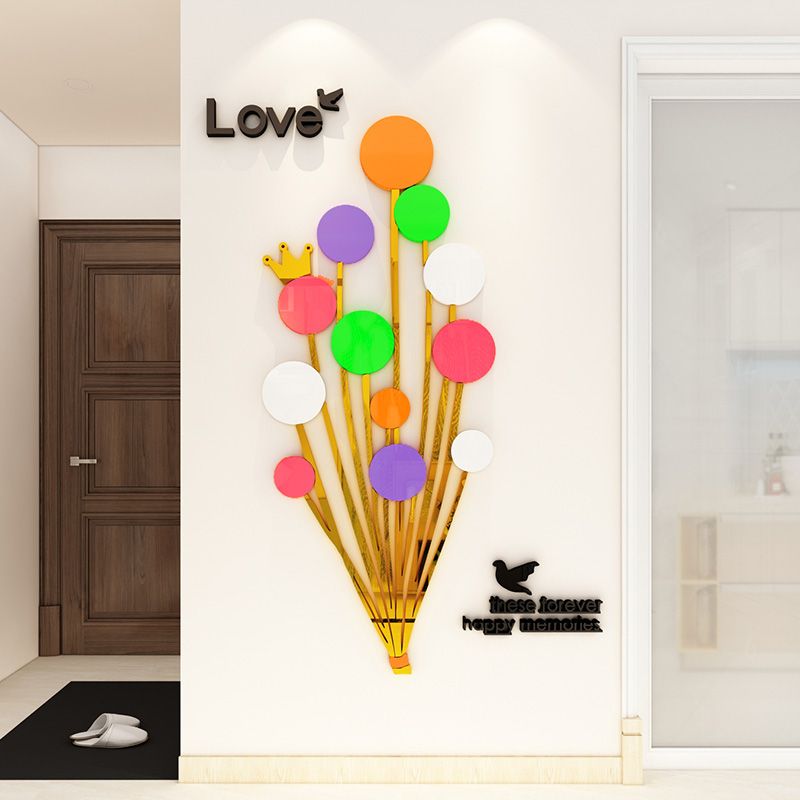 Tranh mica EPeBen dán tường nổi 3d hình Chùm Bóng Bay Nhiều Màu decor trang trí Phòng Khách, Nhà Đẹp