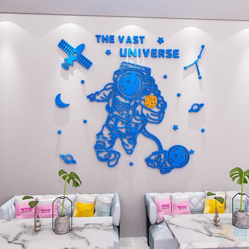 Tranh mica EPeBen dán tường nổi 3d hình phi hành gia decor trang trí Cửa hàng, Phòng cho bé, Phòng ngủ, Mẫu giáo