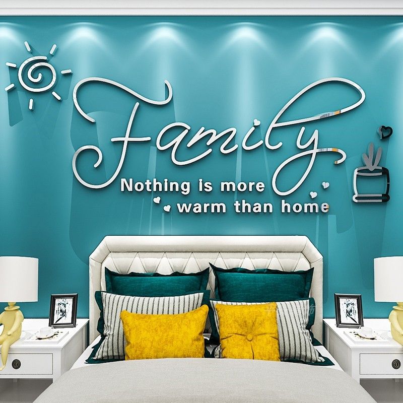 Tranh mica EPeBen dán tường nổi 3d hình Family Home decor trang trí Phòng Khách, Phòng Bếp