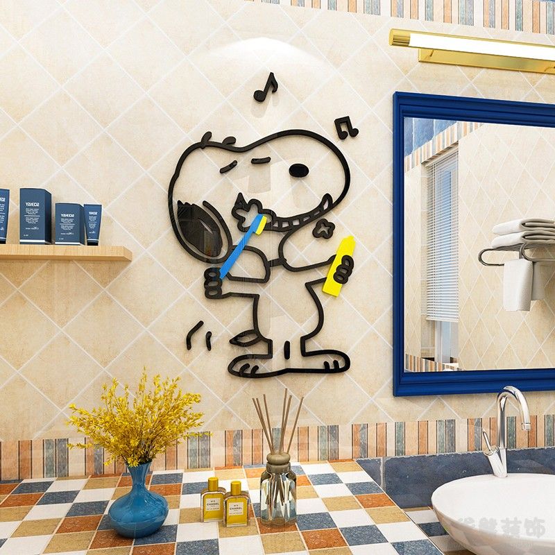 Tranh mica EPeBen dán tường nổi 3d hình Chú chó Snoopy vui nhộn decor trang trí Phòng ngủ cho bé, Phòng khách, Mẫu giáo