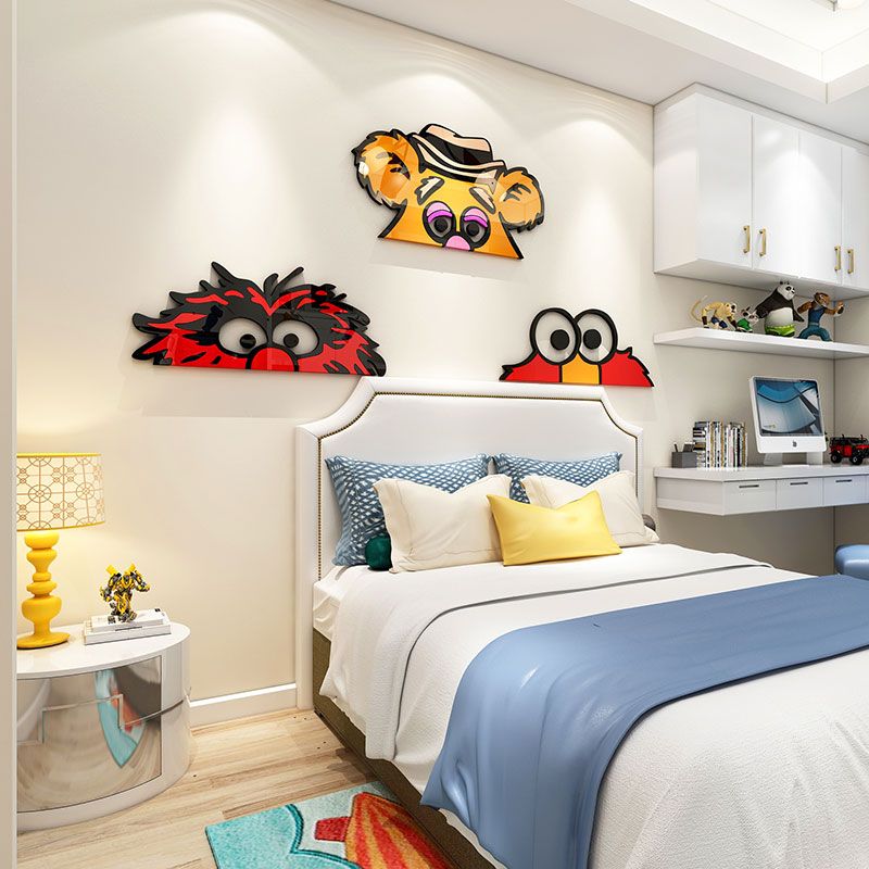 Tranh mica EPeBen dán tường nổi 3d hình Sesame Street decor trang trí Phòng ngủ cho bé, Lớp Học Mẫu giáo, Khu Vui Chơi