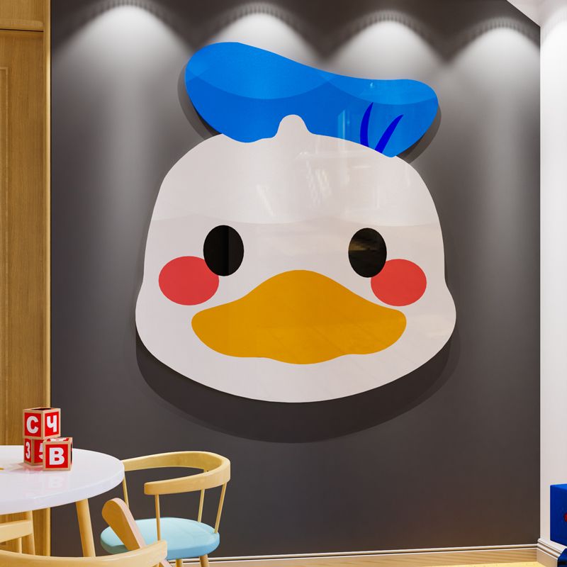 Tranh mica EPeBen dán tường nổi 3d hình Gáu Trúc Vịt Con decor trang trí Phòng Cho Bé, Mầm Non