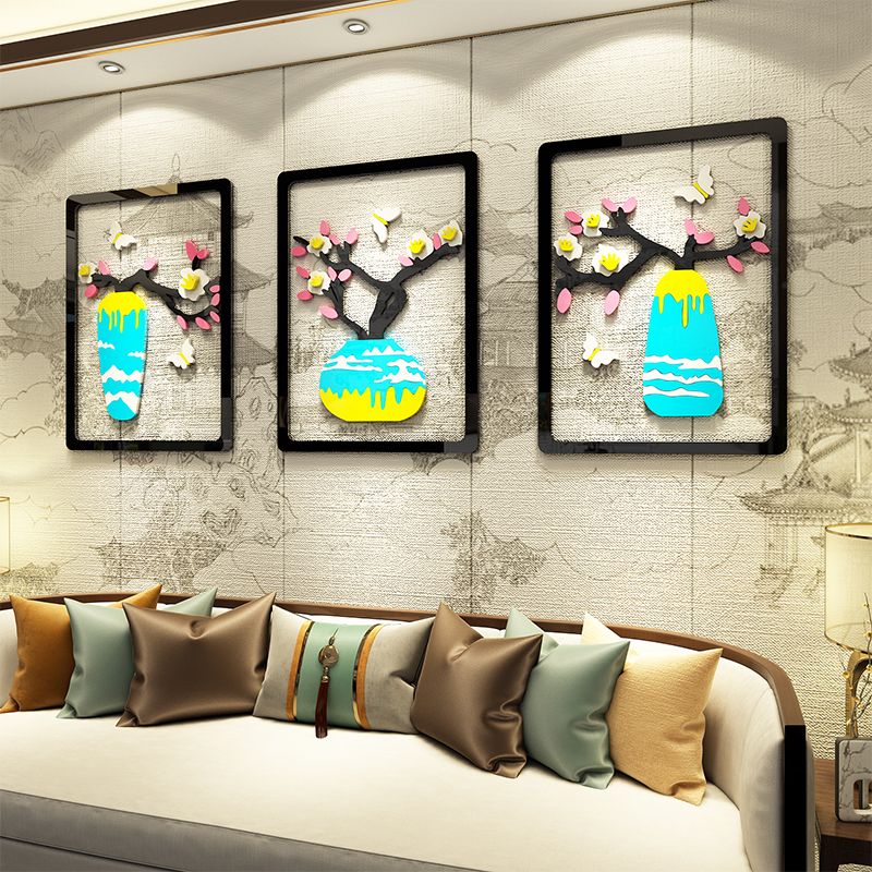Tranh mica EPeBen dán tường nổi 3d Bình hoa sắc xuân decor trang trí Phòng khách, Phòng ngủ, Phòng làm việc, Cửa hàng