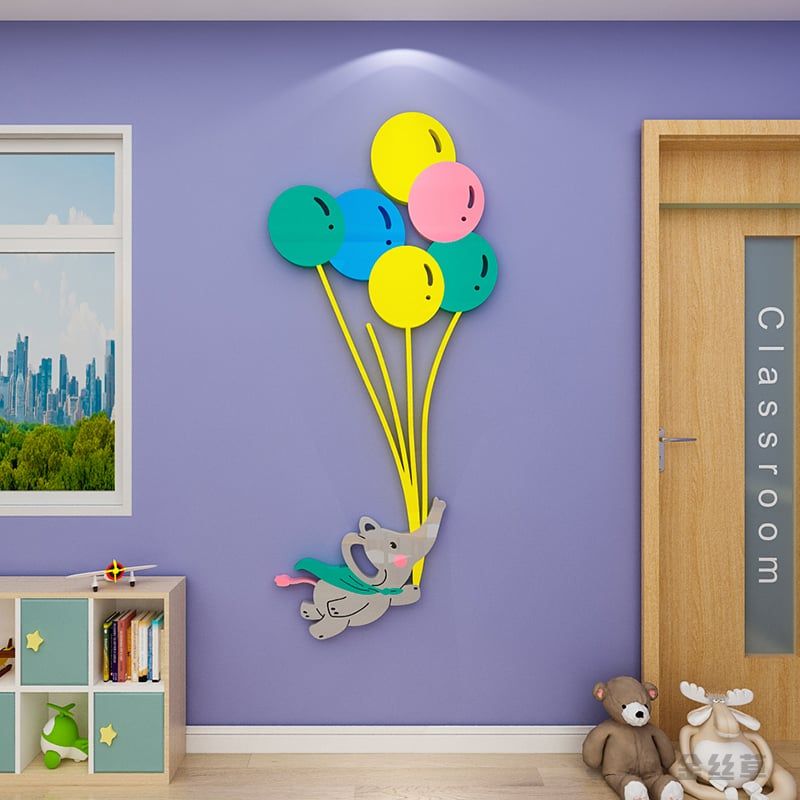 Tranh mica EPeBen dán tường nổi 3d hình Trang trí hình bóng bay decor trang trí Phòng ngủ cho bé, Lớp Học Mẫu Giáo