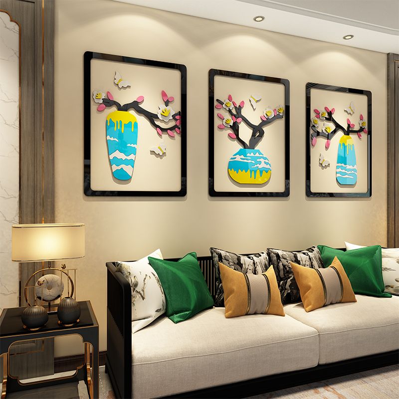 Tranh mica EPeBen dán tường nổi 3d Bình hoa sắc xuân decor trang trí Phòng khách, Phòng ngủ, Phòng làm việc, Cửa hàng