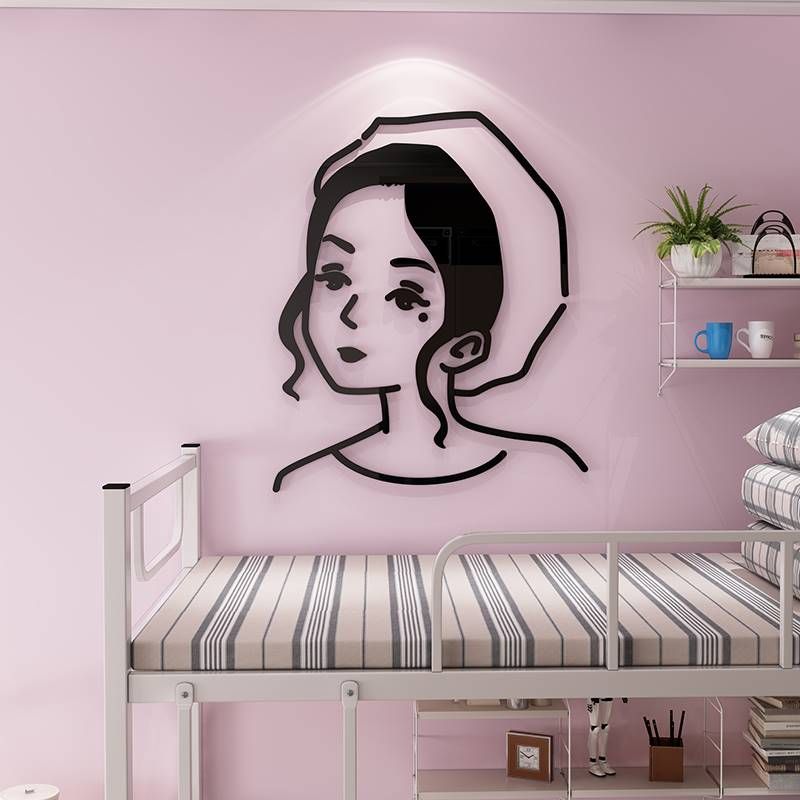 Tranh mica EPeBen dán tường nổi 3d hình Cô Gái phong cách decor trang trí Phòng Khách, Phòng Ngủ