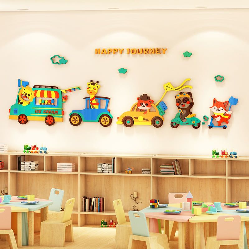 Tranh mica EPeBen dán tường nổi 3d hình Hành trình vui vẻ decor trang trí Phòng cho bé, Phòng ngủ, Phòng khách, Mẫu giáo