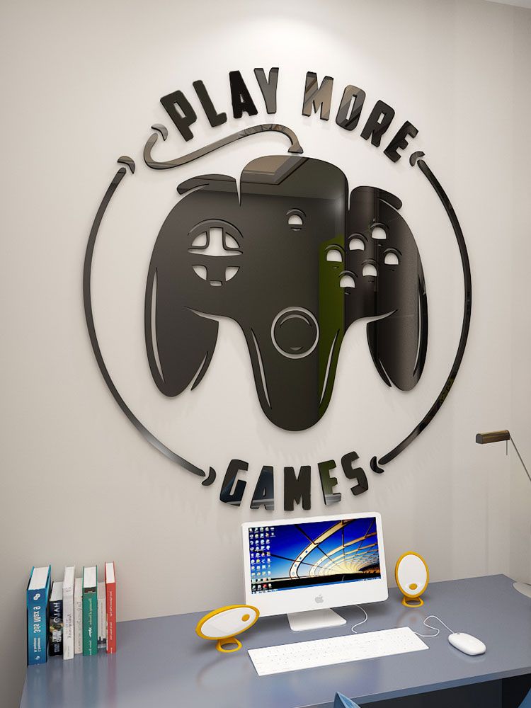 Tranh mica dán tường Nhân Vật Trong Game Tay Cầm trang trí Phòng Chơi Game, Quán Net