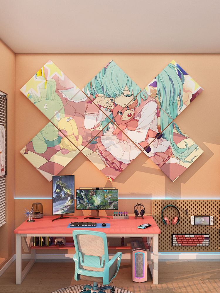 Tranh Fomex EPeBen dán tường nổi 3d Hình Nhân Vật Ảo Decor Trang Trí Quán Net Phòng Chơi Game Tường Cyber Game