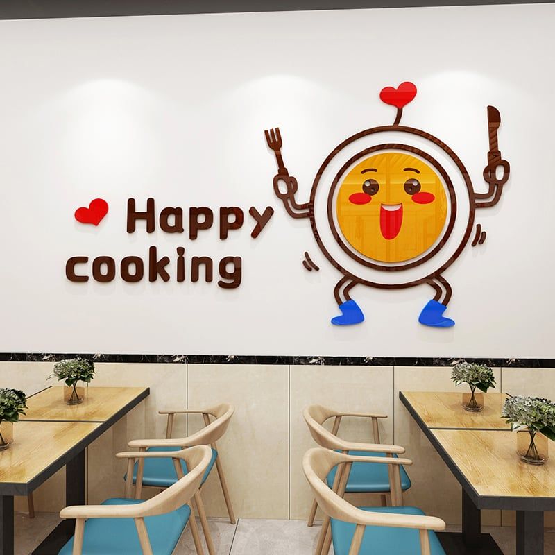 Tranh mica EPeBen dán tường nổi 3d Hình chế biến món ăn decor trang trí Phòng bếp, Phòng ăn, Cửa hàng, Phòng cho bé