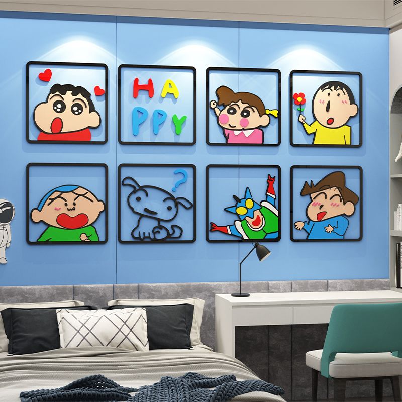Tranh mica EPeBen dán tường nổi 3d hình Shin Cậu Bé Bút Chì decor trang trí Phòng Cho Bé, Nhà Trẻ