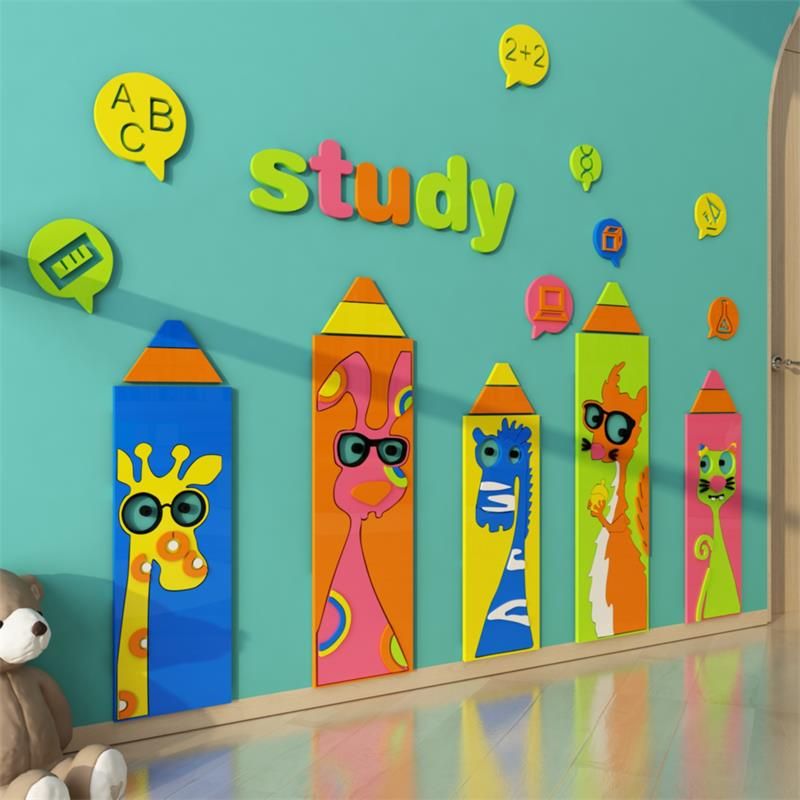 Tranh Fomex EPeBen dán tường nổi 3d Hình câu bút chăm học decor trang trí Phòng cho bé, Phòng ngủ, Phòng Học, Mẫu giáo
