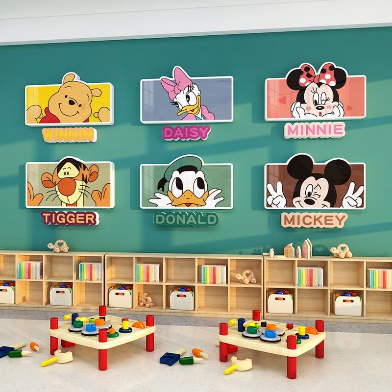 Tranh Fomex EPeBen dán tường nổi 3d Hình Mickey và những người bạn decor trang trí Phòng cho bé, Phòng ngủ, Mẫu giáo