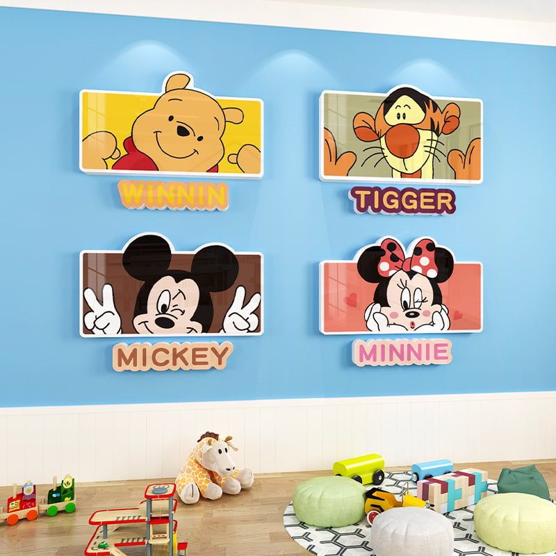 Tranh Fomex EPeBen dán tường nổi 3d Hình Mickey và những người bạn decor trang trí Phòng cho bé, Phòng ngủ, Mẫu giáo