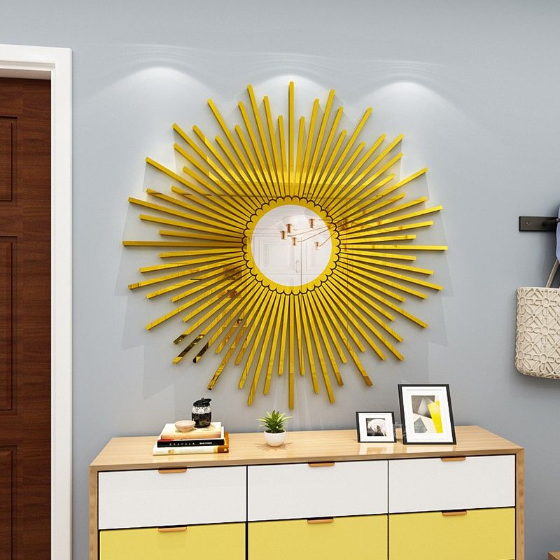 Tranh mica EPeBen dán tường nổi 3d hình Mặt trời rực rỡ decor trang trí Phòng khách, Cửa hàng, Văn phòng, Phòng ngủ