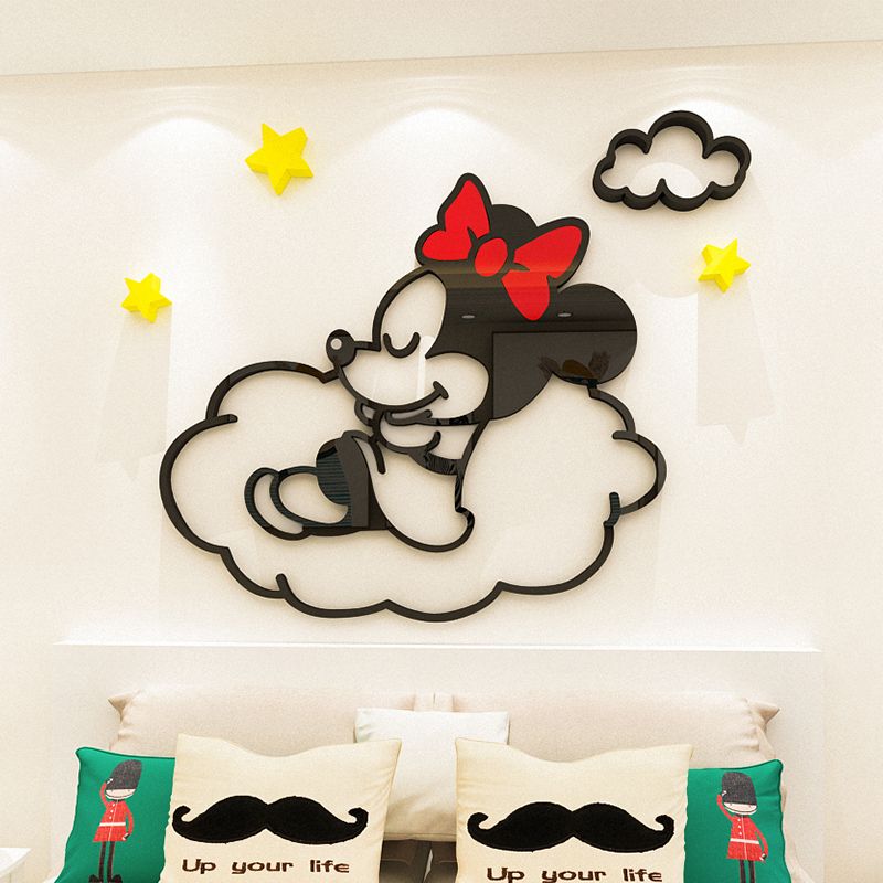 Tranh mica EPeBen dán tường nổi 3d hình Mikey ngủ say décor, trang trí Phòng ngủ, Phòng cho bé, Mẫu giáo, Phòng khách