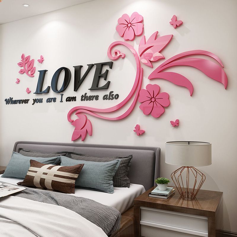 Tranh mica EPeBen dán tường nổi 3d hình chữ Love decor trang trí phòng khách, phòng ngủ, phòng tân hôn