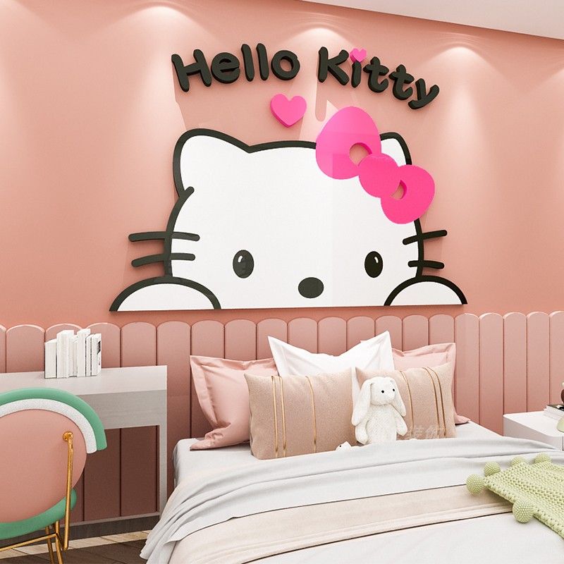 Tranh mica EPeBen dán tường nổi 3d hình dán Micky Mouse, Hello Kitty decor trang trí Phòng ngủ, Phòng học cho bé