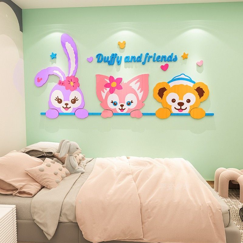 Tranh mica EPeBen dán tường nổi 3d hình Những con thú nhồi bông vui nhộn decor trang trí Phòng ngủ cho bé, Lớp học