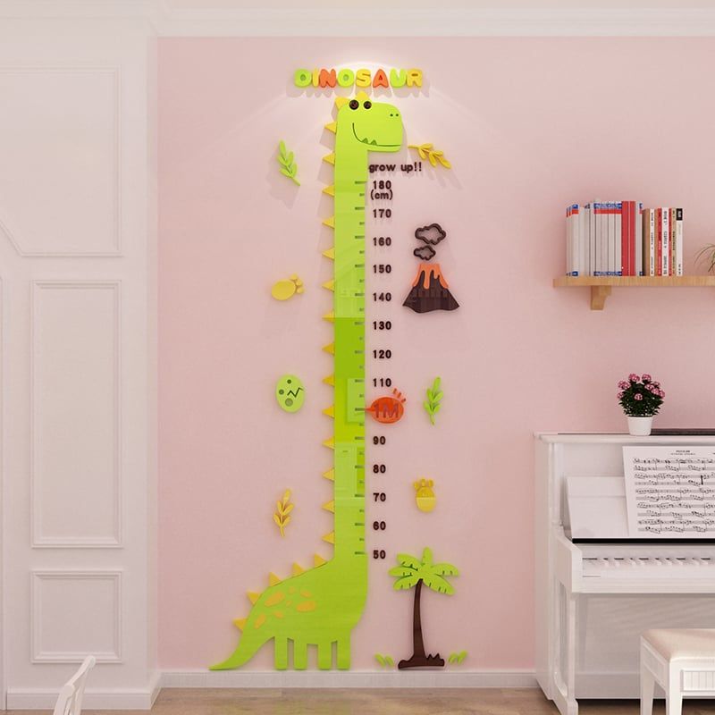Tranh mica EPeBen dán tường nổi 3d Thước Đo Chiều Cao Hình Khủng Long decor trang trí Phòng ngủ cho bé, Lớp Học Mẫu Giáo