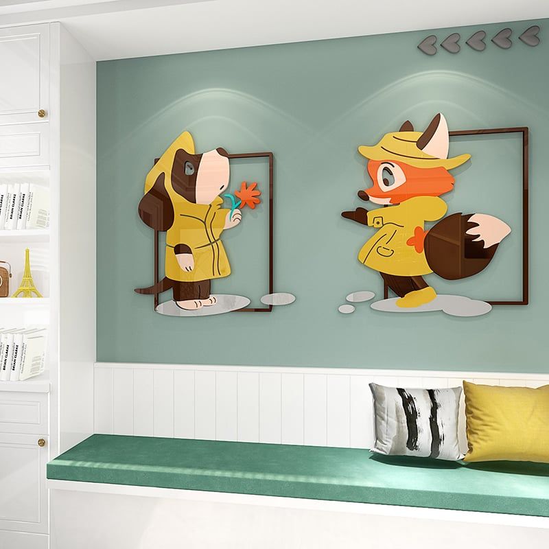 Tranh mica EPeBen dán tường nổi 3d hình nhân vật hoạt hình Zootopia decor trang trí Phòng ngủ có bé, Phòng học Mẫu giáo