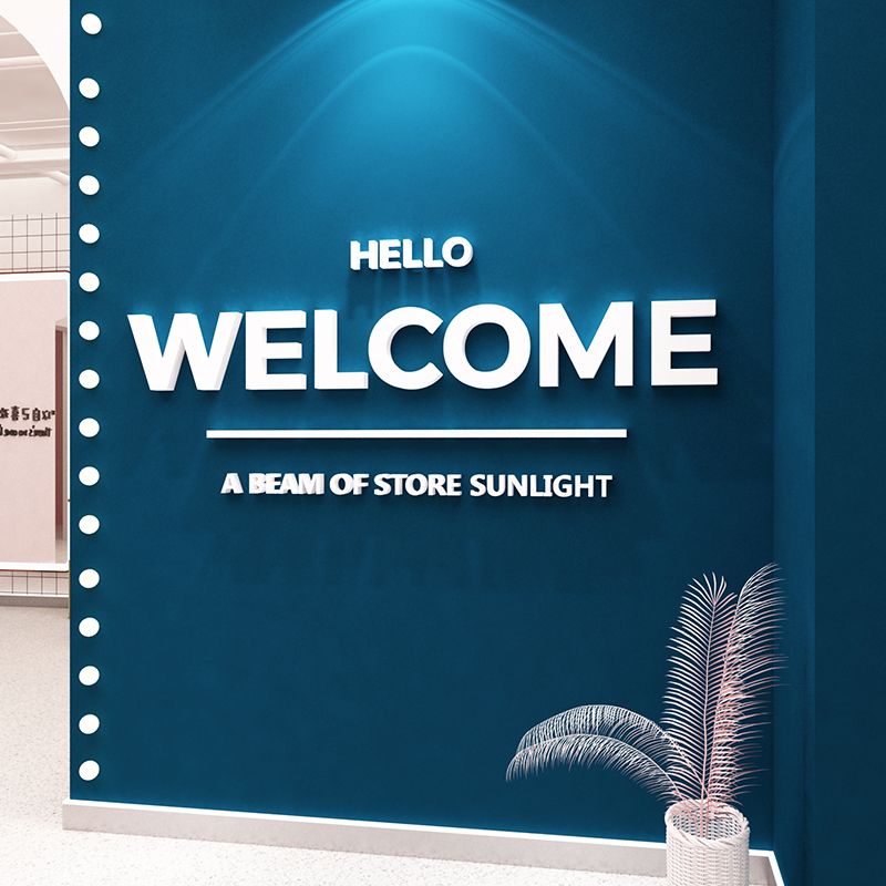 Tranh mica EPeBen dán tường nổi 3d hình Welcome Dán Quầy Thu Ngân decor trang trí Cửa Hàng, Quán Cafe