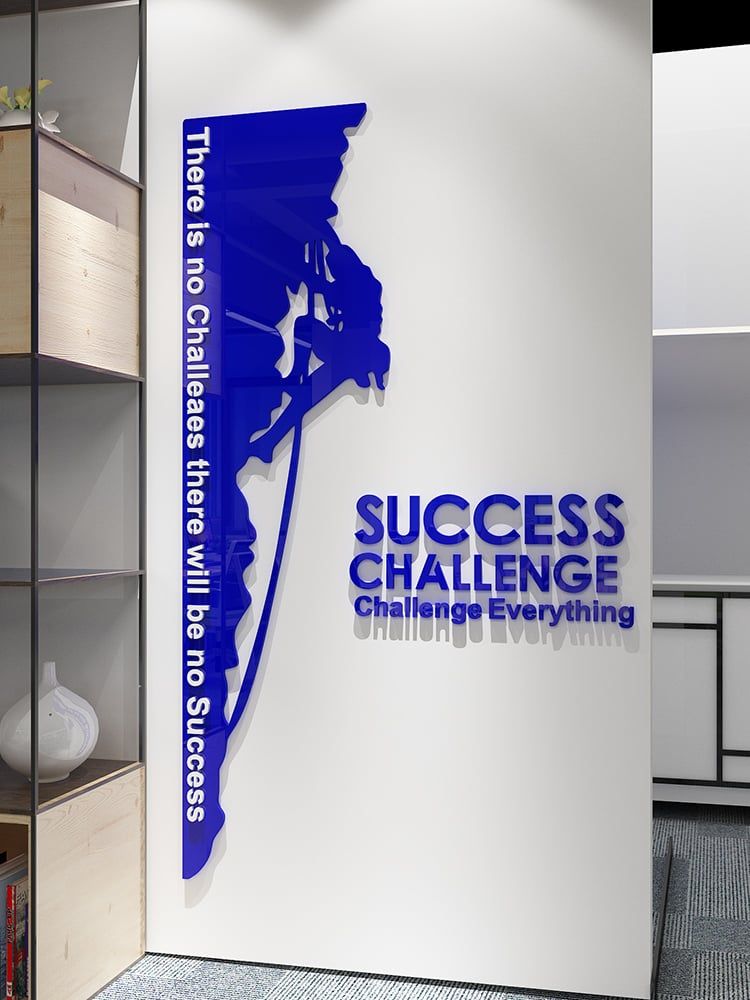 Tranh mica EPeBen dán tường nổi 3d hình Success leo núi tạo động lực cổ vũ tinh thần làm việc trang trí Phòng Tập Gym